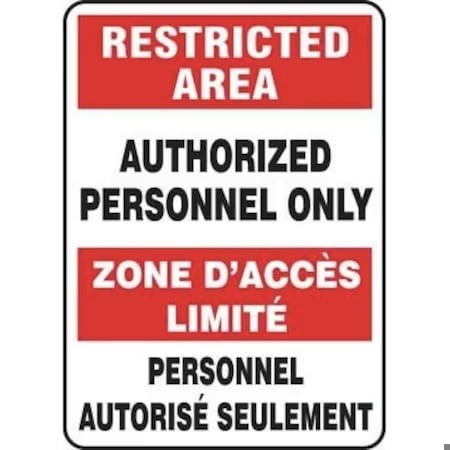Accuform BILINGUAL RESTRICTED AREA SAFETY FBMADC519VP FBMADC519VP